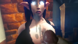 Night Elf Cum Tribute World of Warcraft