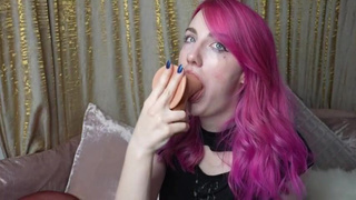 Solo Dildo Deepthroat GIF