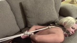 Tits Naked Gagged Bondage Blonde BDSM GIF