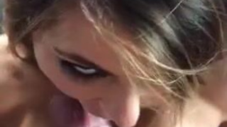 Pornstar Deepthroat Blowjob Behind The Scenes Adriana Chechik GIF