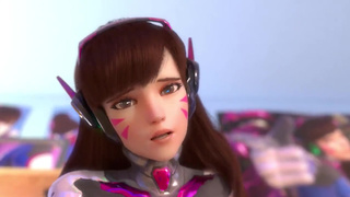 D.Va скачет на члене другого персонажа из игры Overwatch