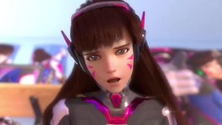 D.Va скачет на члене другого персонажа из игры Overwatch