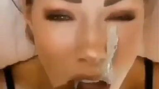 Messy Gagging Forced Face Fuck Deepthroat Caption Blowjob GIF