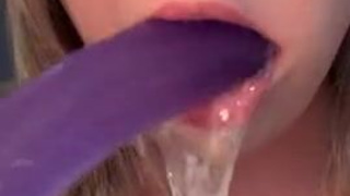 Spit Oral Huge Dildo Deepthroat GIF