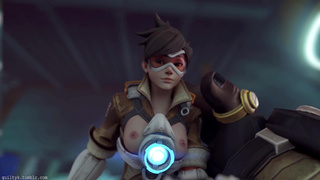 Tracer сосет огромный хуй Турбосвина из игры Овервотч