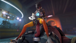 Tracer сосет огромный хуй Турбосвина из игры Овервотч